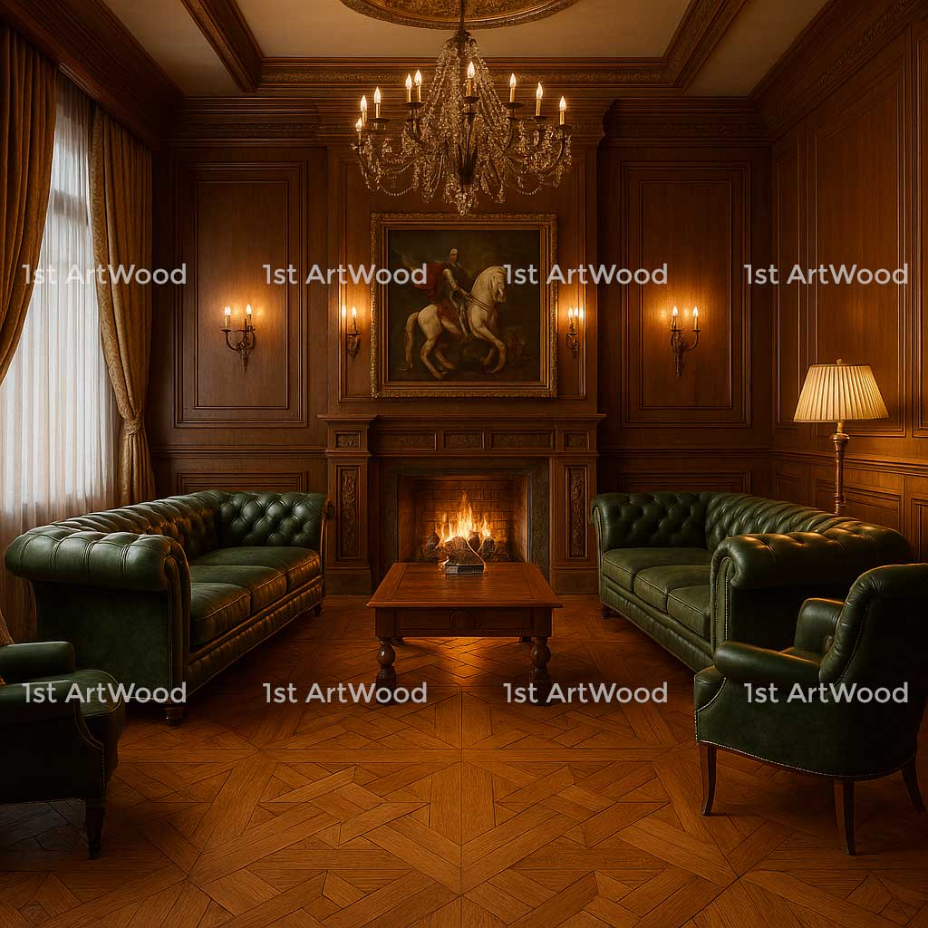 sàn gỗ hoa văn phòng khách